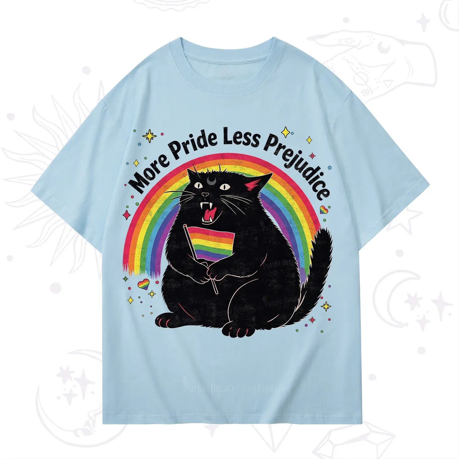 Purplehecate More Pride Less Prejudice Cat T-Shirt