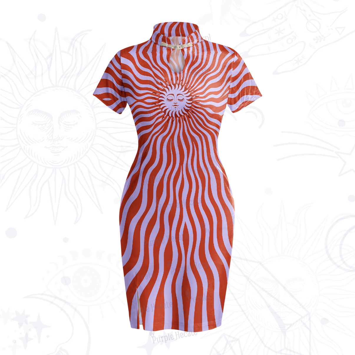 Purplehecate Radiance of the Sun Velvet Bodycon Dress