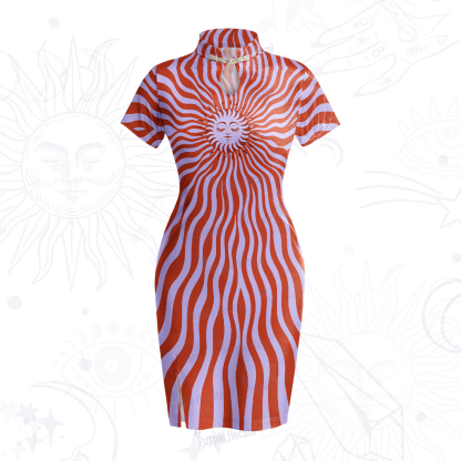 Purplehecate Radiance of the Sun Velvet Bodycon Dress