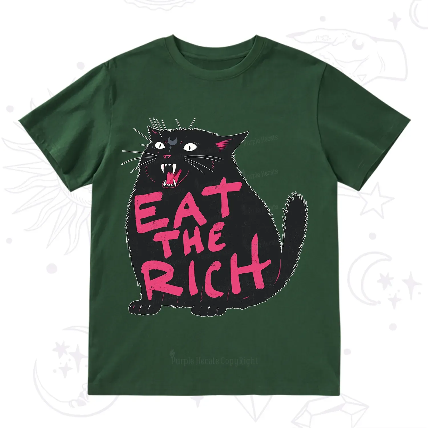 Purplehecate Eat The Rich Cat T-Shirt