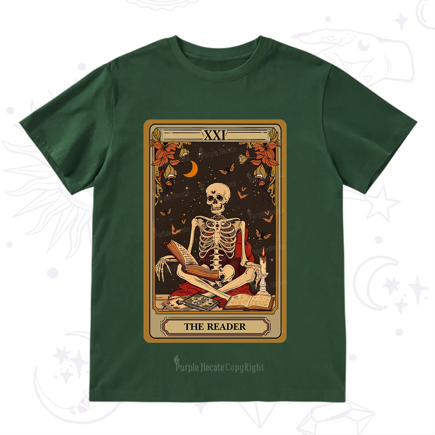 Purplehecate The Reader Tarot Card T-Shirt