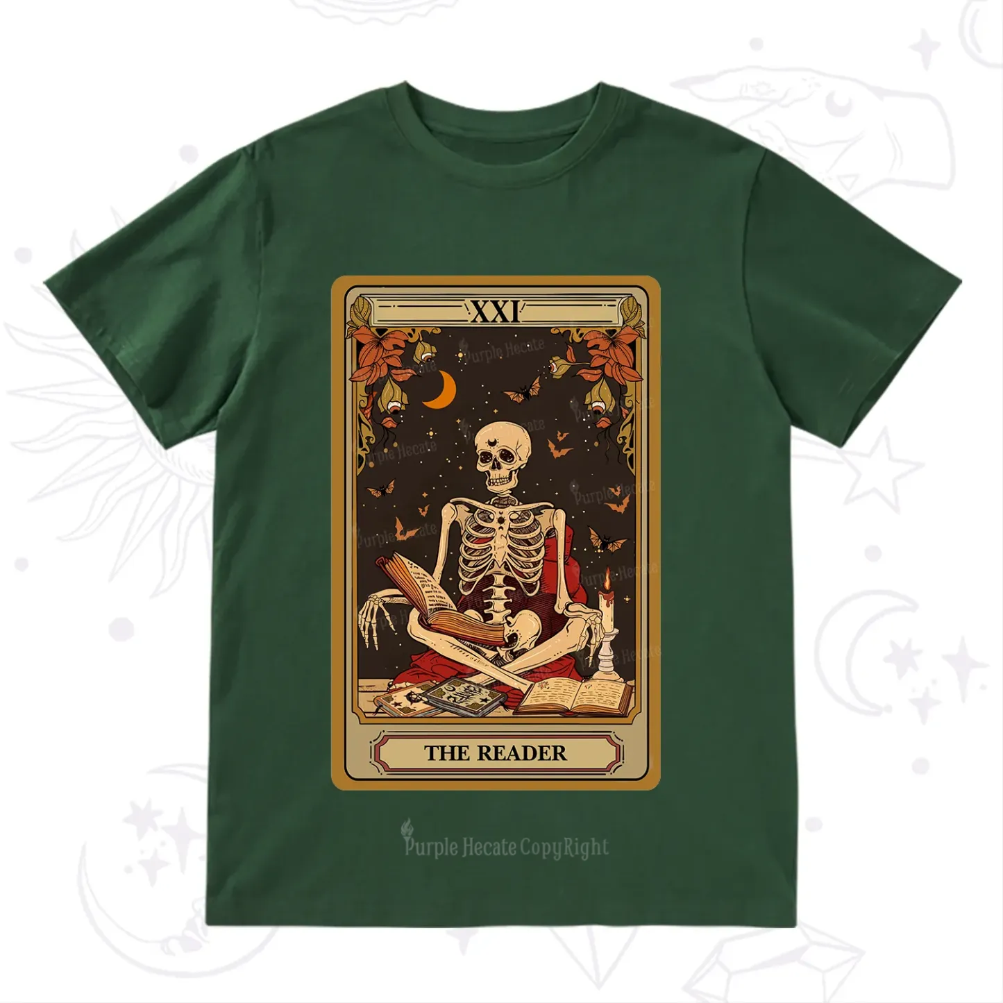 Purplehecate The Reader Tarot Card T-Shirt