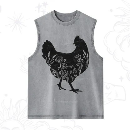 Purplehecate Floral Chicken Washed Tank