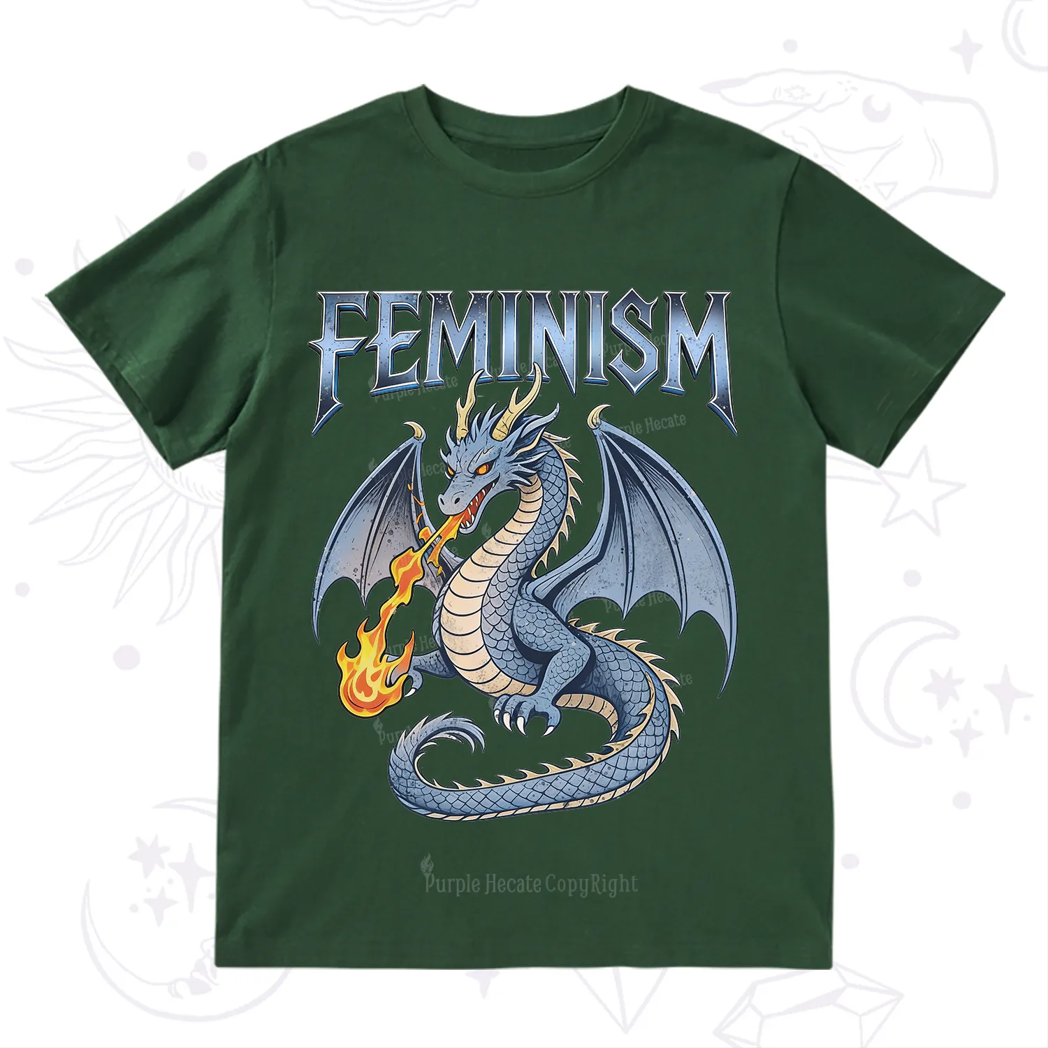 Purplehecate Feminism Dragon Fantasy T-Shirt
