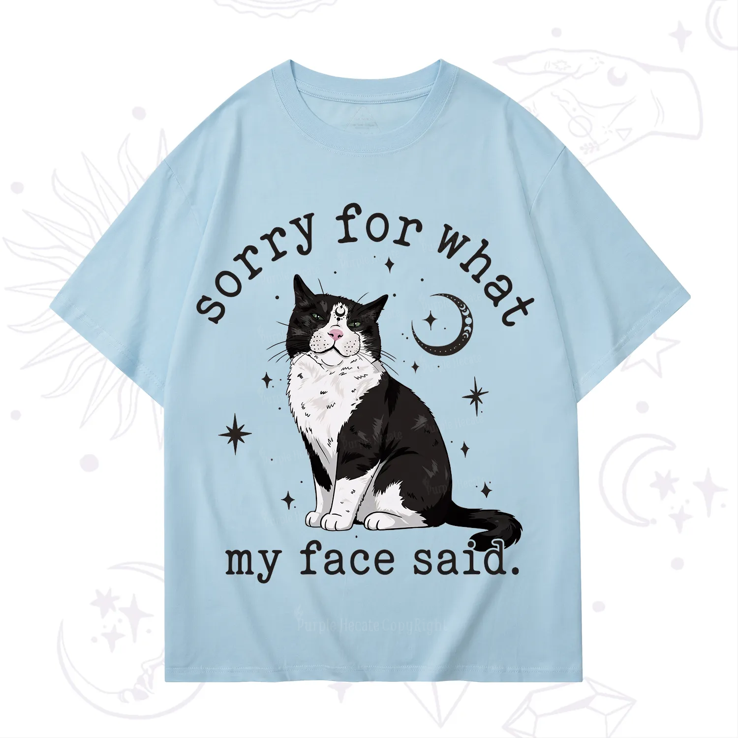 Purplehecate Sorry For What My Face Said Cat T-Shirt