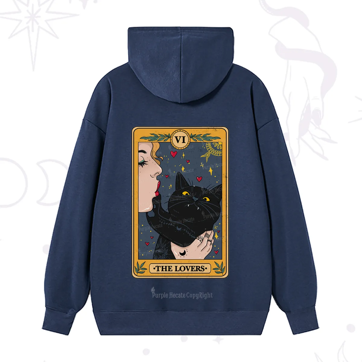 Purplehecate The Lovers Cat Tarot Hoodie