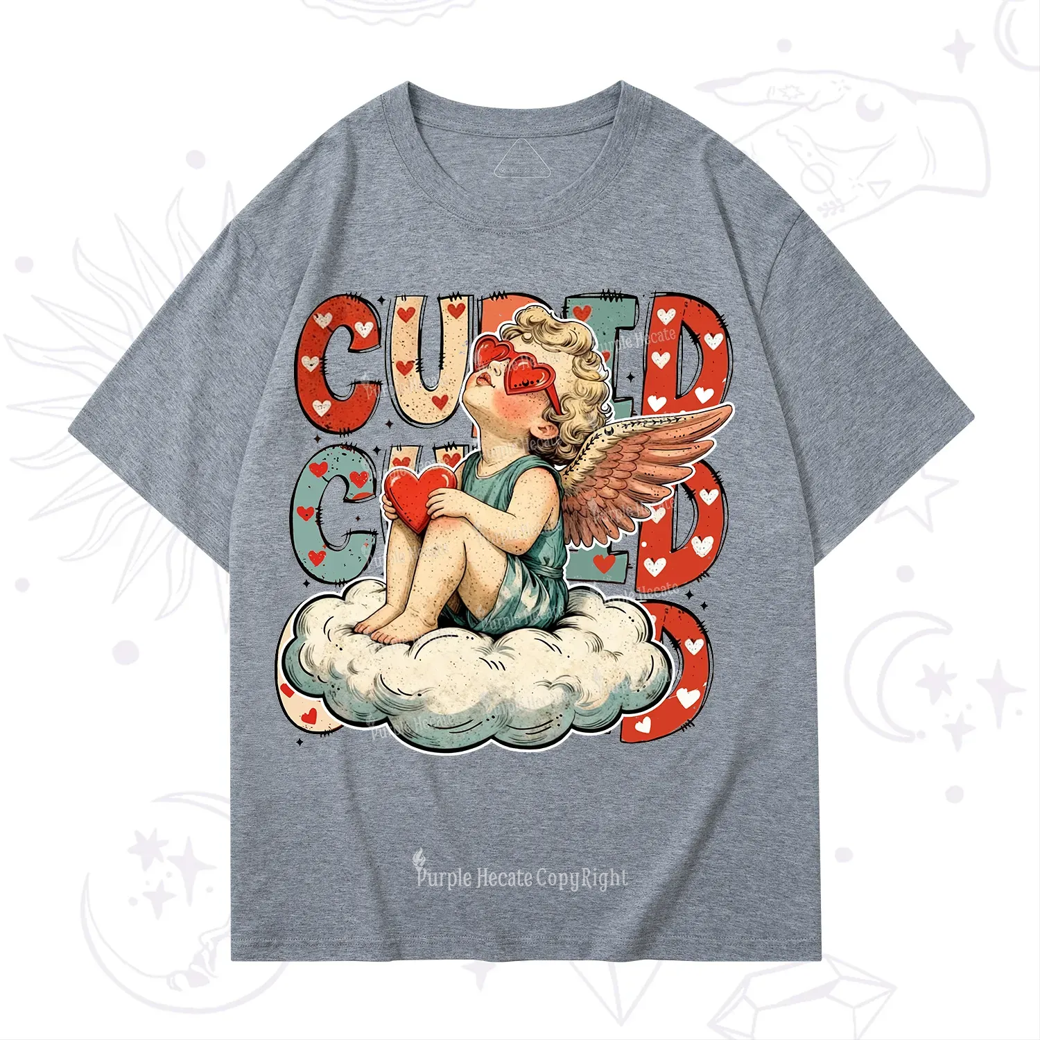 Purplehecate Retro Cupid Vibes Valentine T-Shirt