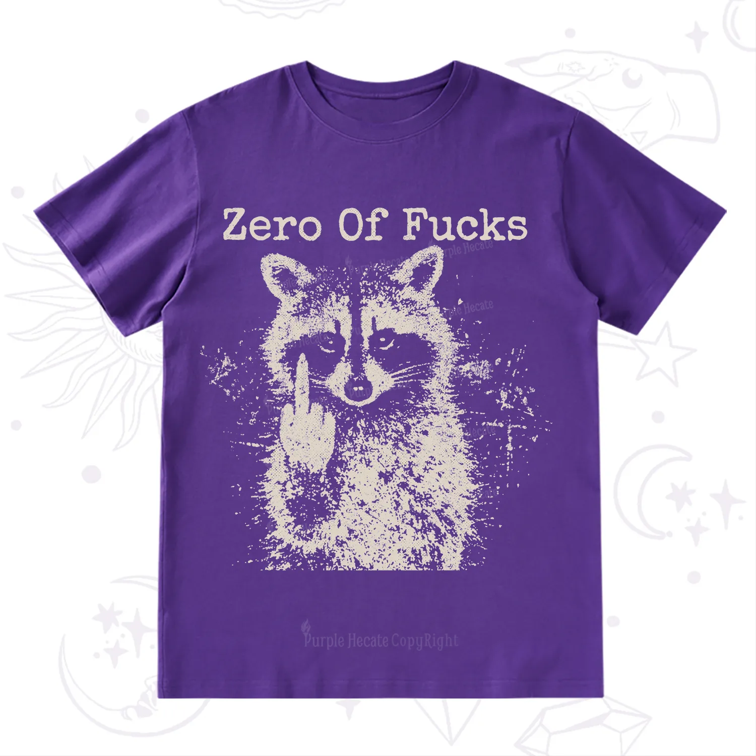 Purplehecate Zero Of Fucks Raccoon T-Shirt