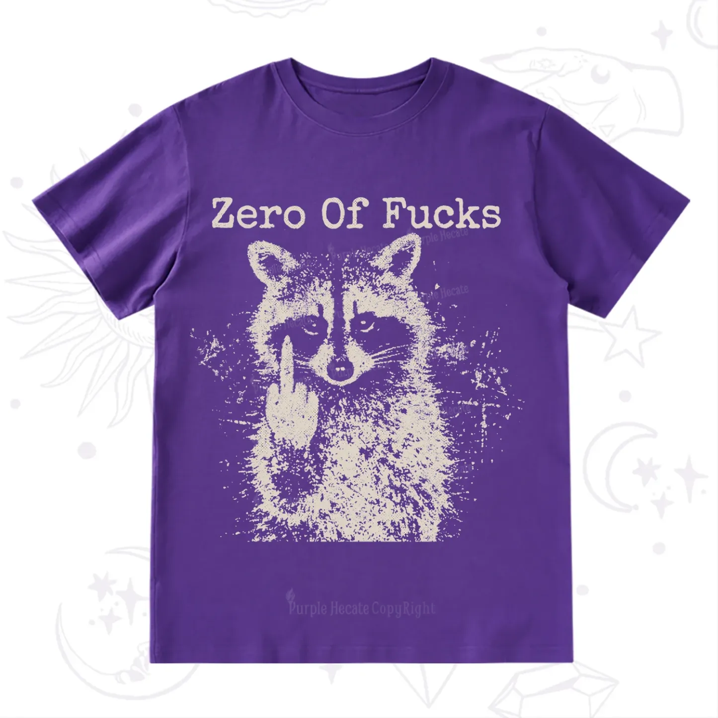 Purplehecate Zero Of Fucks Raccoon T-Shirt