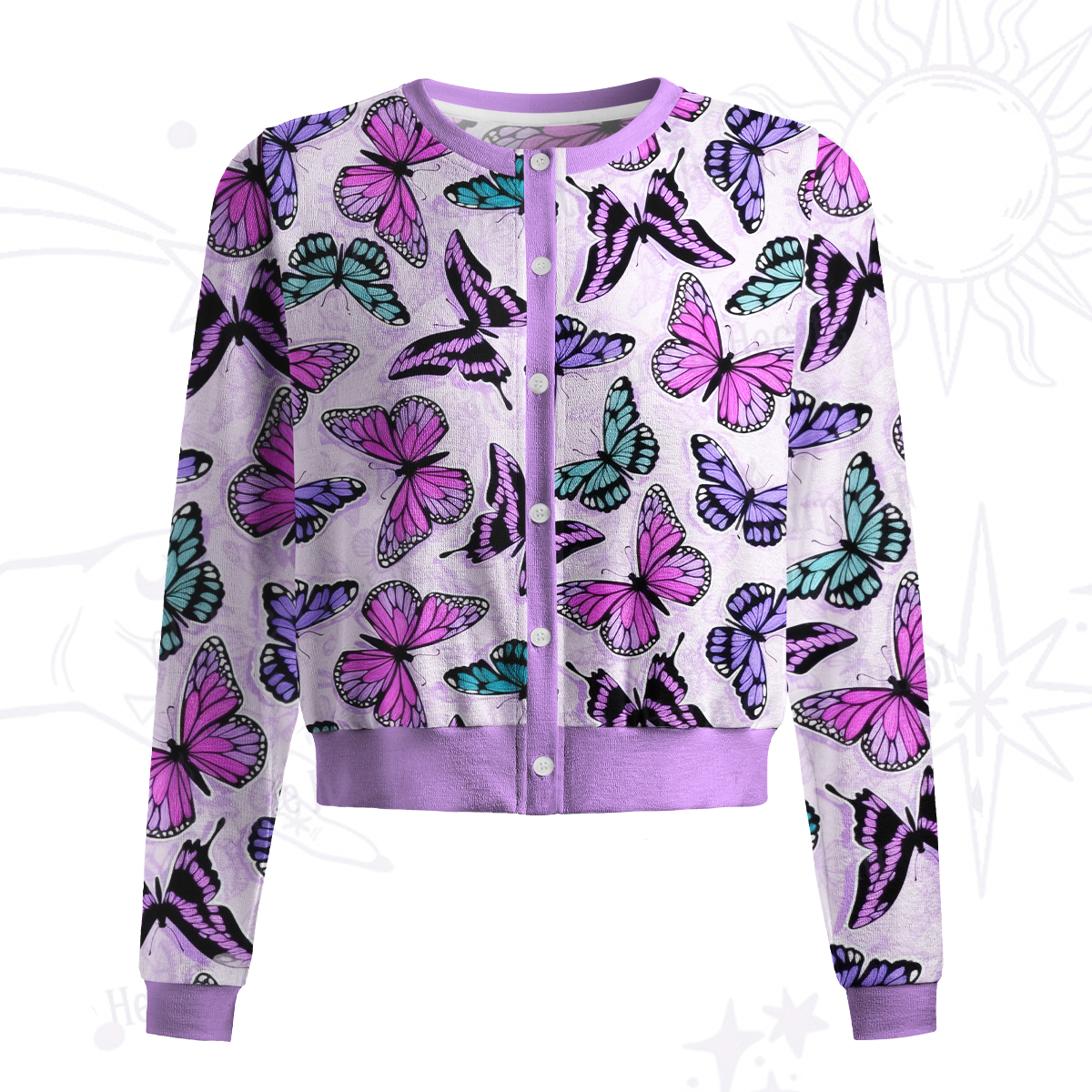 Purplehecate Whimsical Butterfly Knit Cardigan