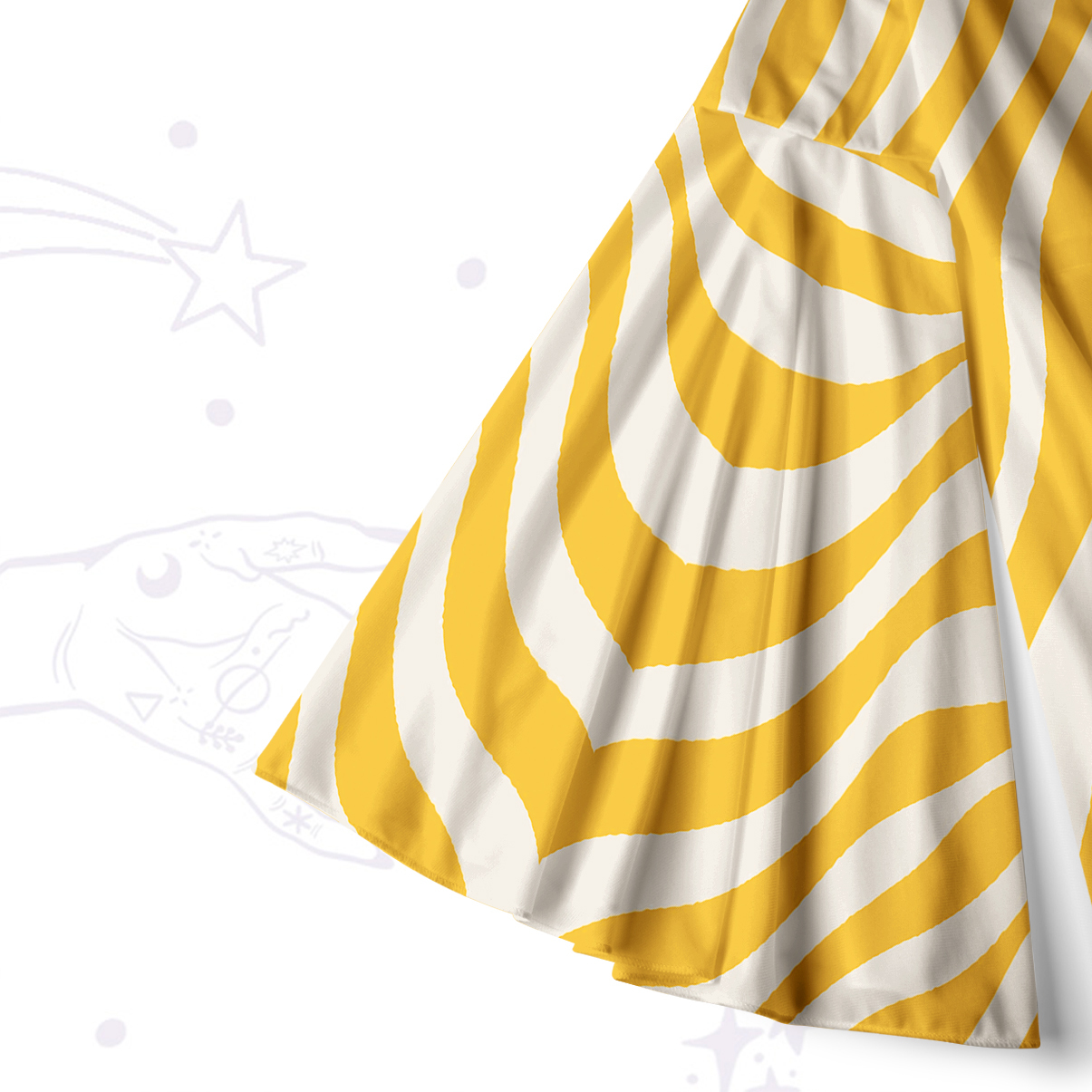 Purplehecate Radiance of the Sun Bell Sleeve Dress