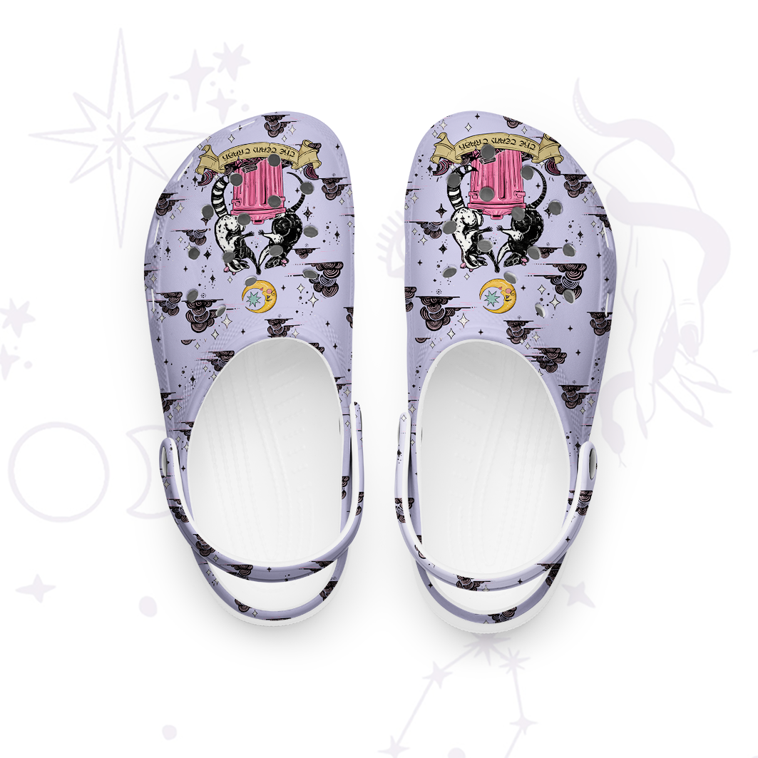 Purplehecate The Team Trash Opossum Tarot Rubber Clogs