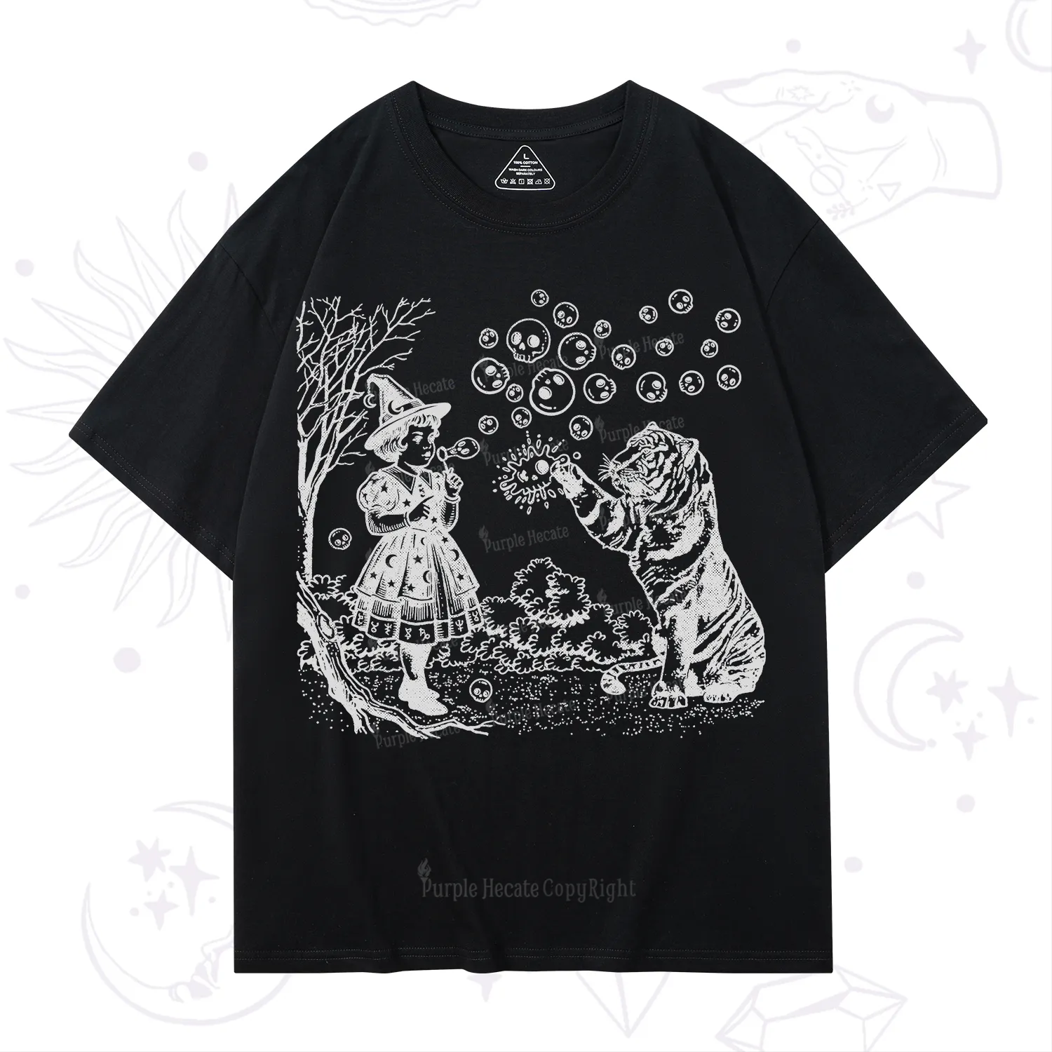 Purplehecate Girl and Tiger T-Shirt