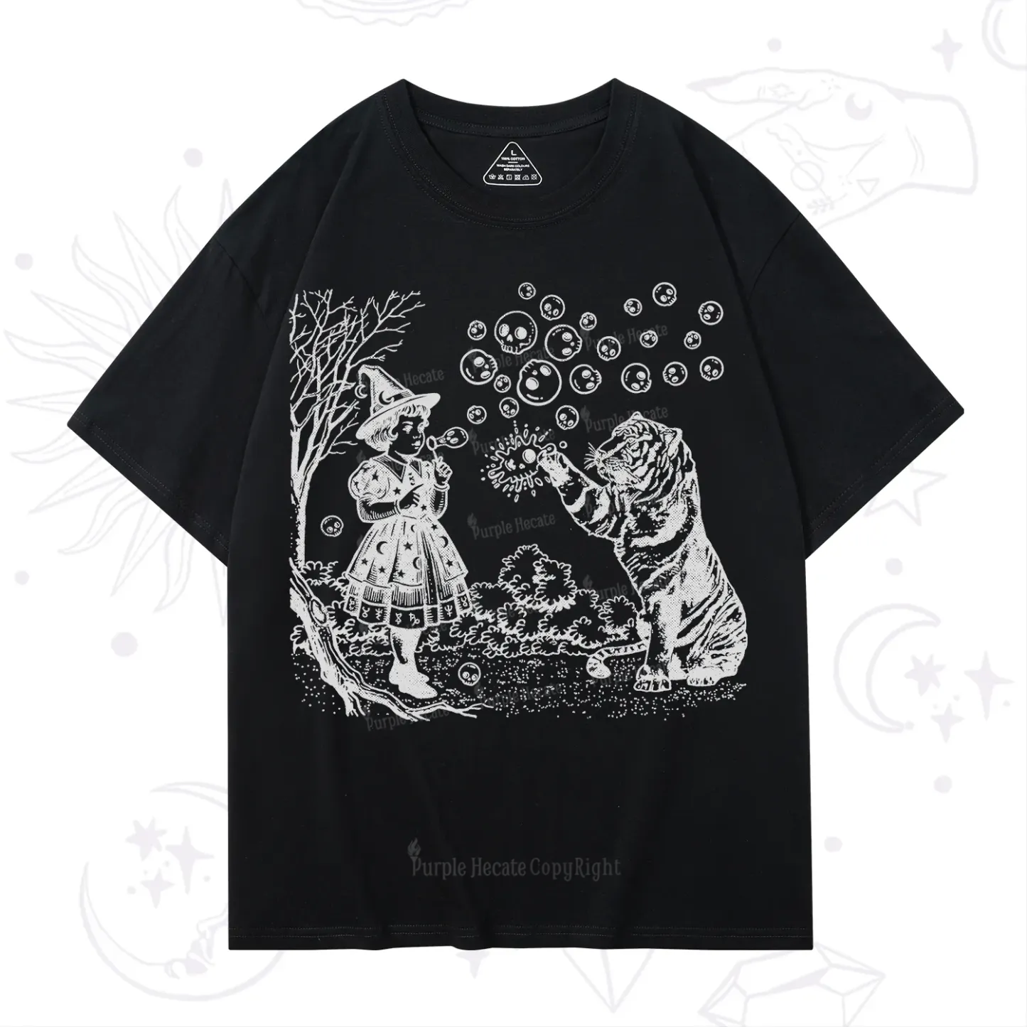 Purplehecate Girl and Tiger T-Shirt
