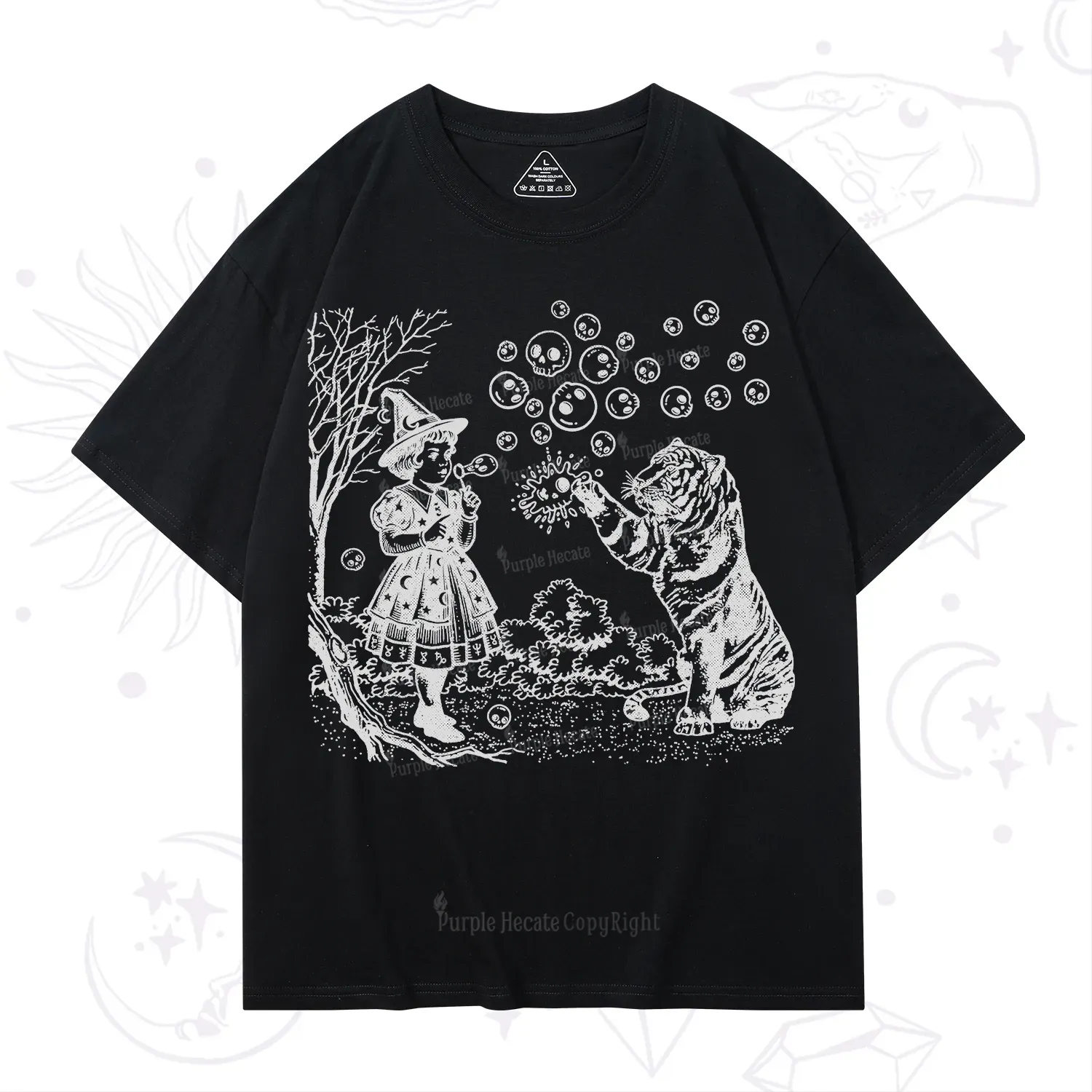 Purplehecate Girl and Tiger T-Shirt