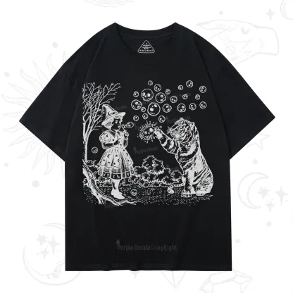 Purplehecate Girl and Tiger T-Shirt