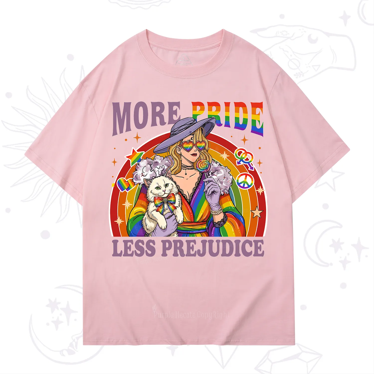 Purplehecate More Pride Less Prejudice Rainbow T-Shirt