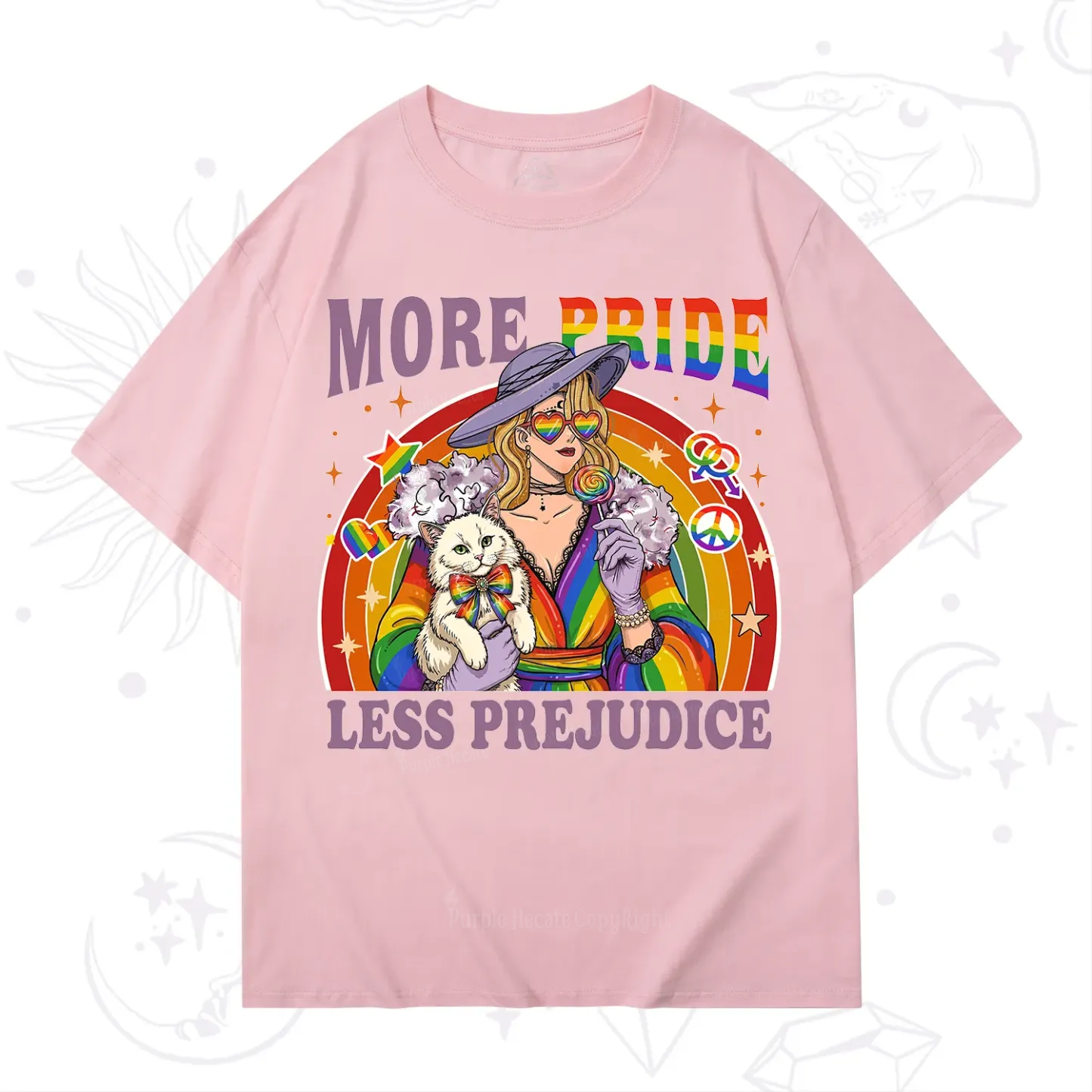 Purplehecate More Pride Less Prejudice Rainbow T-Shirt
