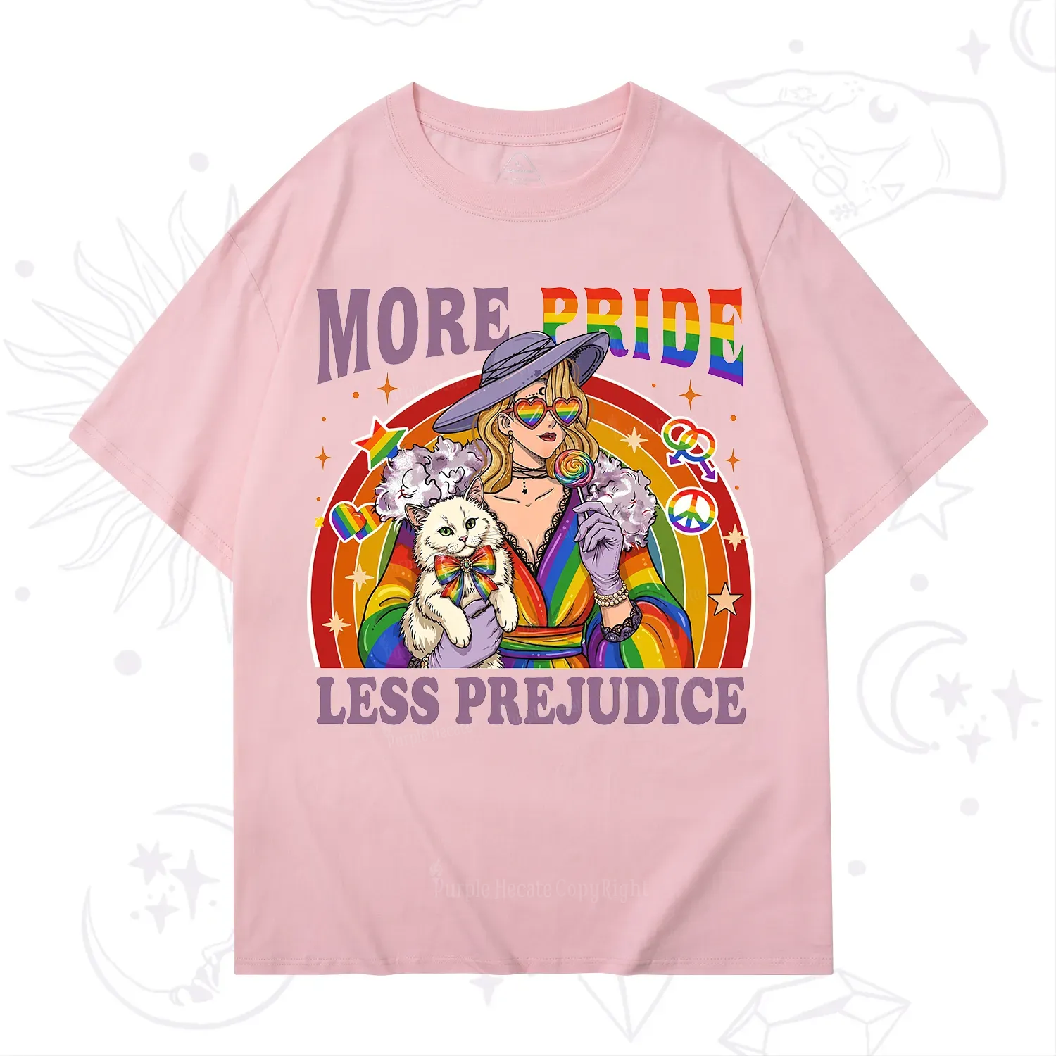 Purplehecate More Pride Less Prejudice Rainbow T-Shirt