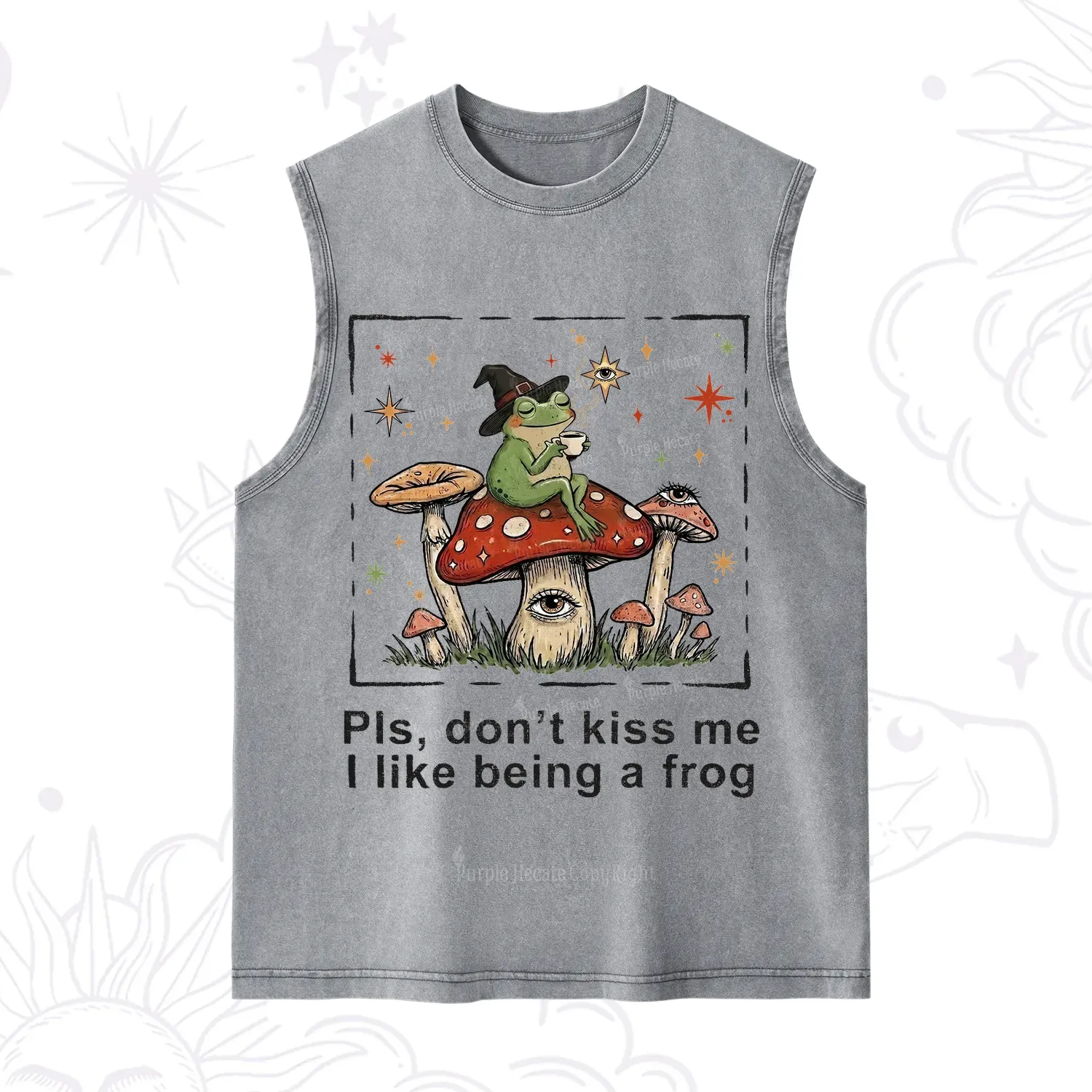 Purplehecate Please Don't Kiss Me I like Being A Frog Washed Tank