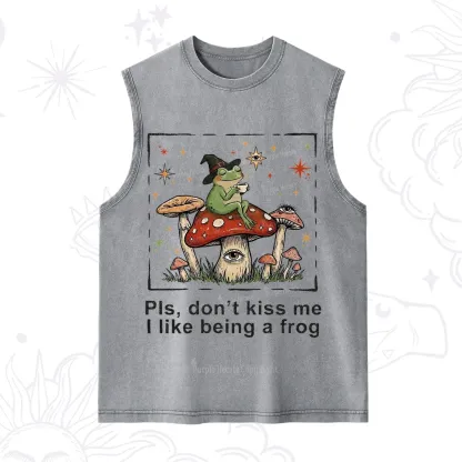 Purplehecate Please Don't Kiss Me I like Being A Frog Washed Tank