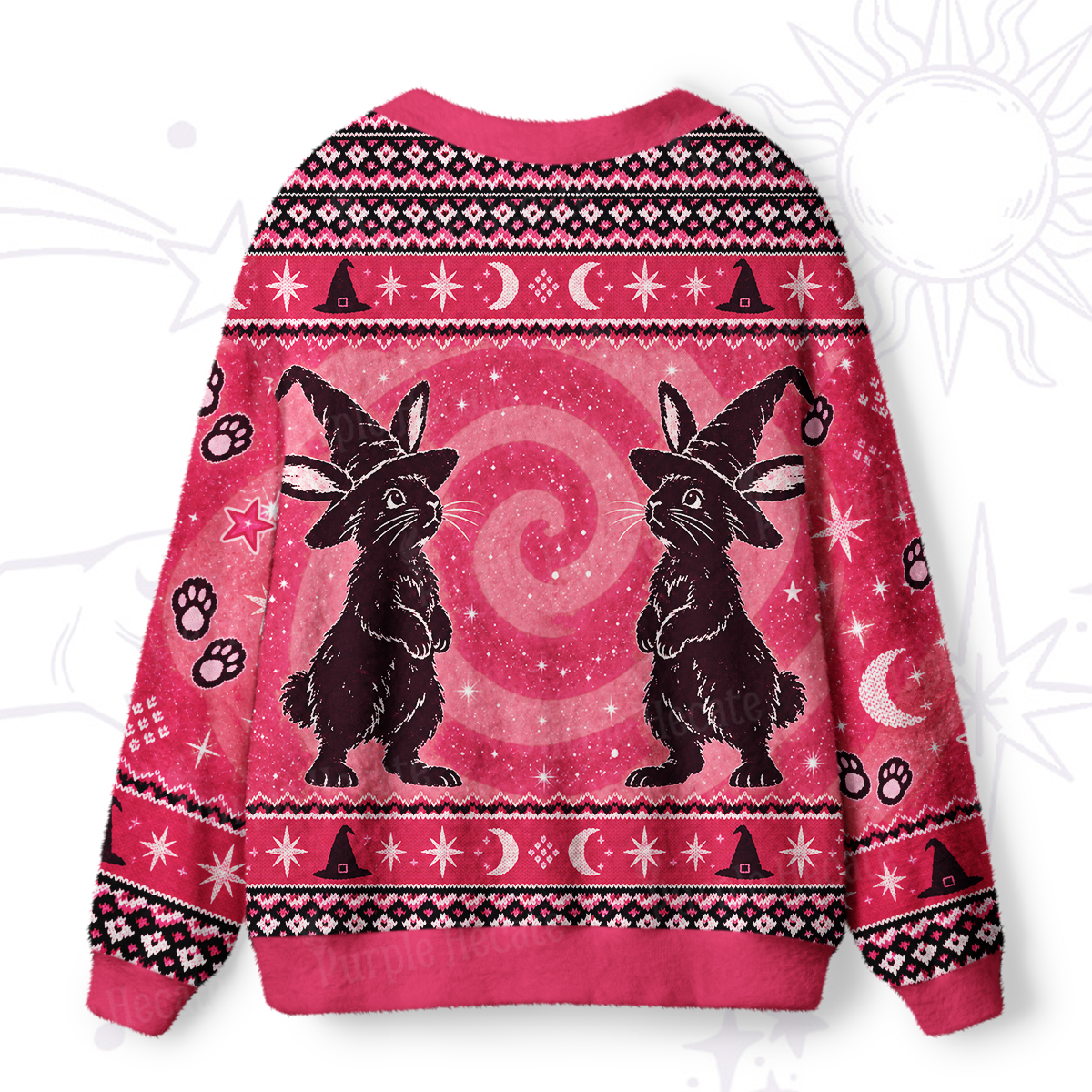 Purplehecate  Magic Witch Rabbit Ugly Cardigan Sweaters