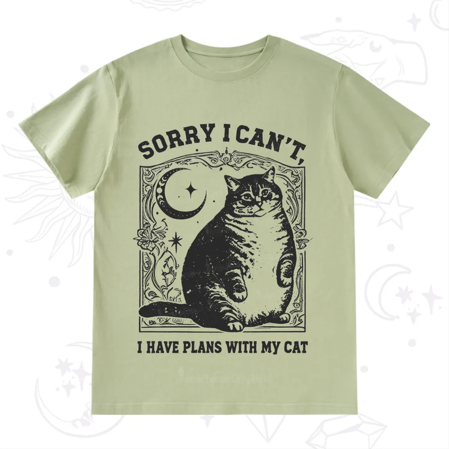 Purplehecate Sorry I Can't I Have Plans With My Cat T-Shirt