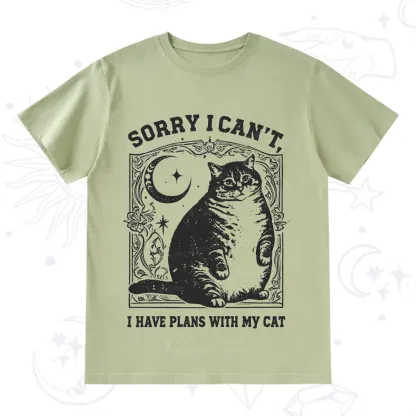 Purplehecate Sorry I Can't I Have Plans With My Cat T-Shirt
