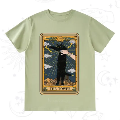 Purplehecate The Tower Cats Tarot T-Shirt