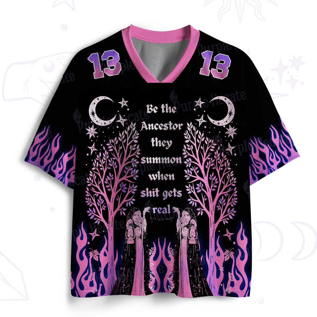 Purplehecate Be the Ancestor Witch Flame Mesh Jersey