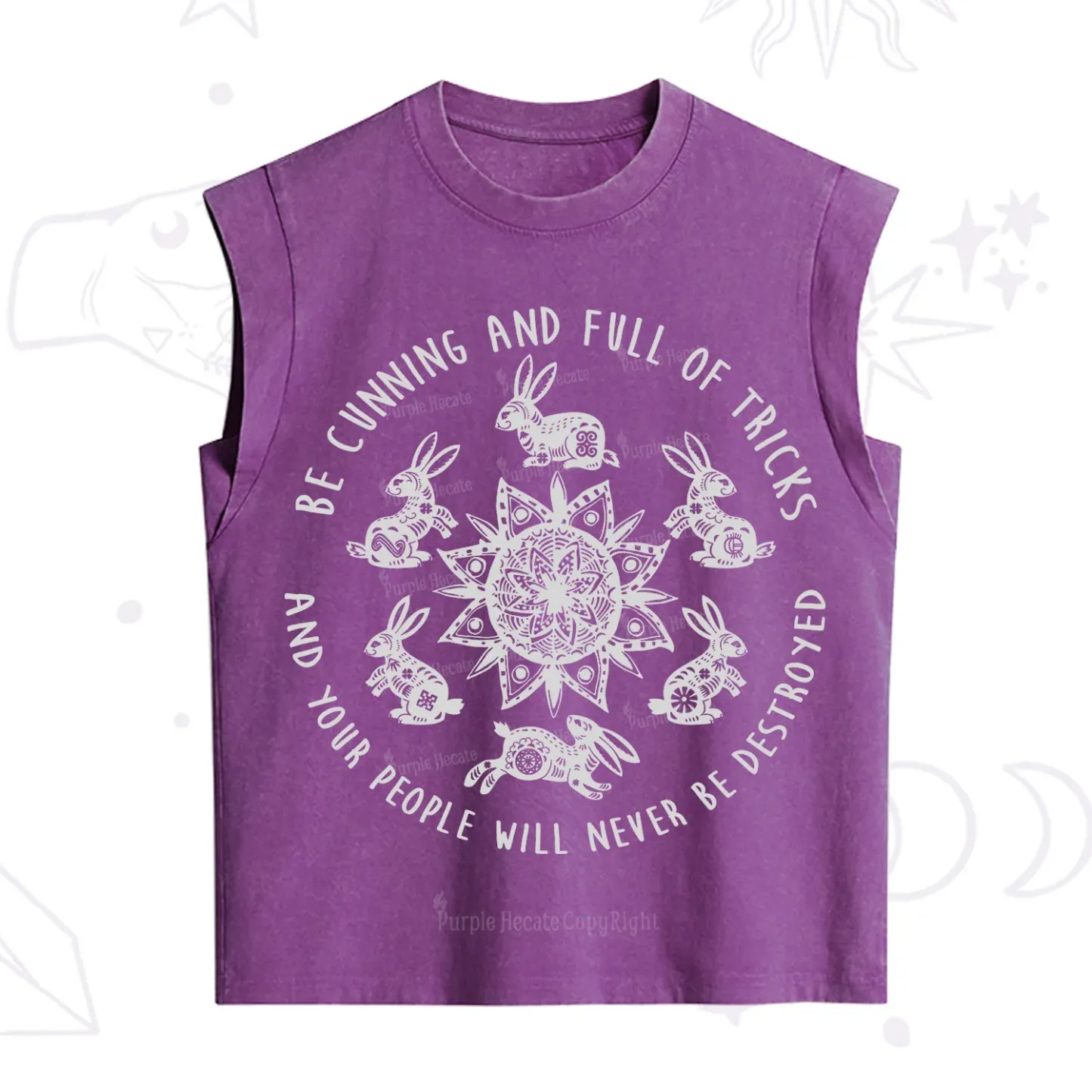 Purplehecate Cunning Rabbit Protection Spell Vintage Washed Tank