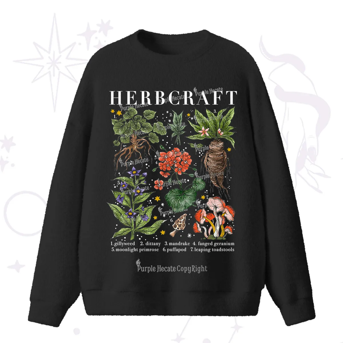 Purplehecate Magical Herbcraft Fuzzy Ugly Sweater