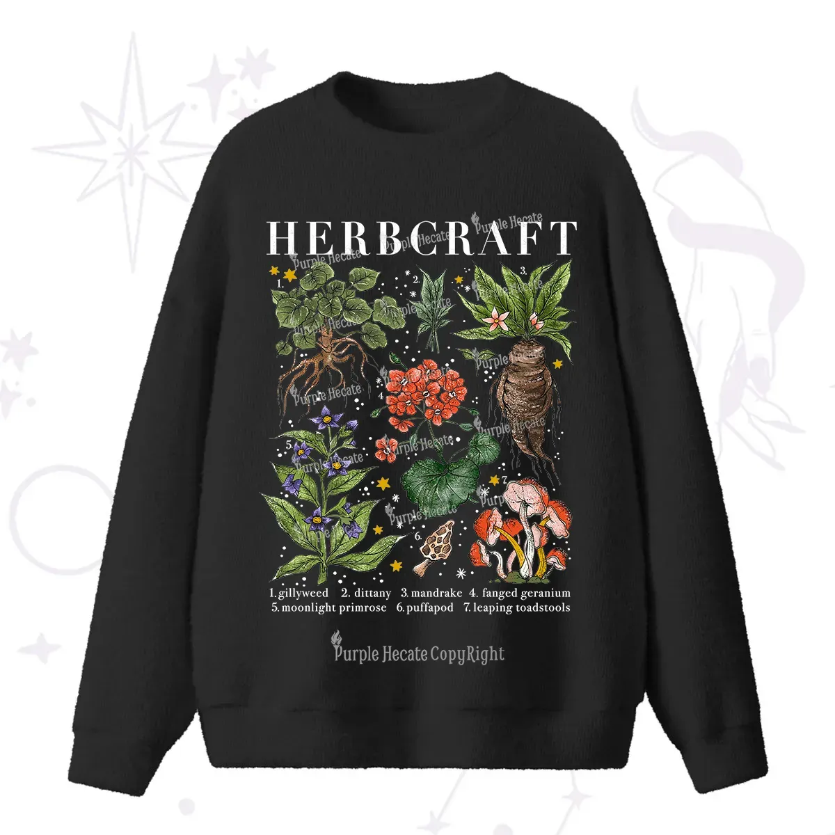 Purplehecate Magical Herbcraft Fuzzy Ugly Sweater