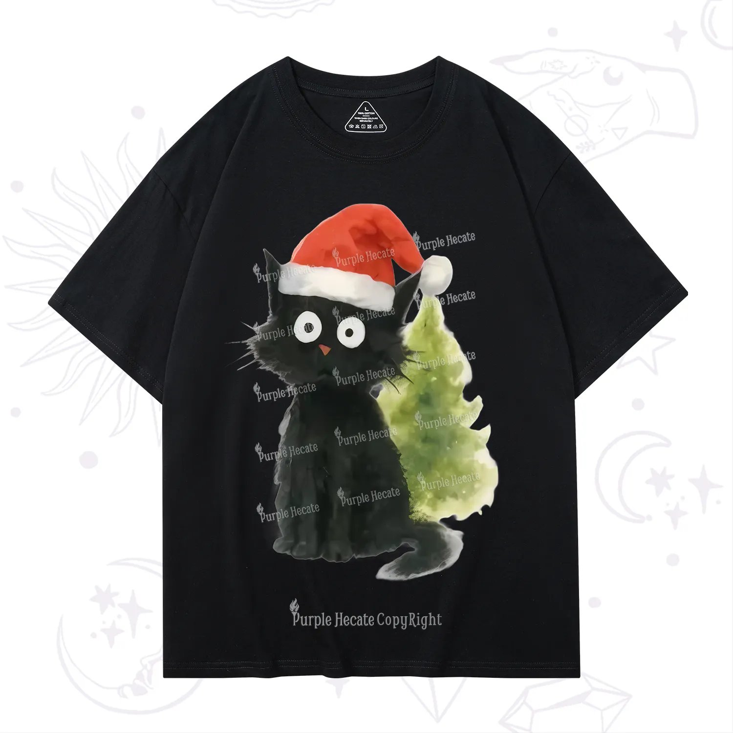 Purplehecate Black Cats Christmas T-Shirt