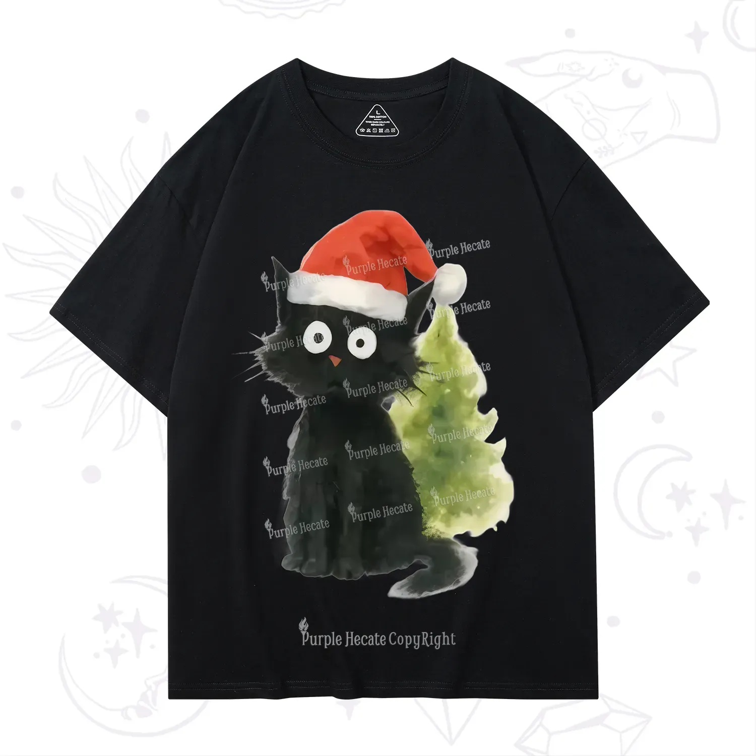 Purplehecate Black Cats Christmas T-Shirt
