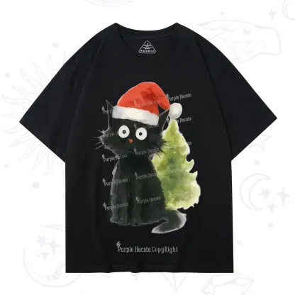 Purplehecate Black Cats Christmas T-Shirt