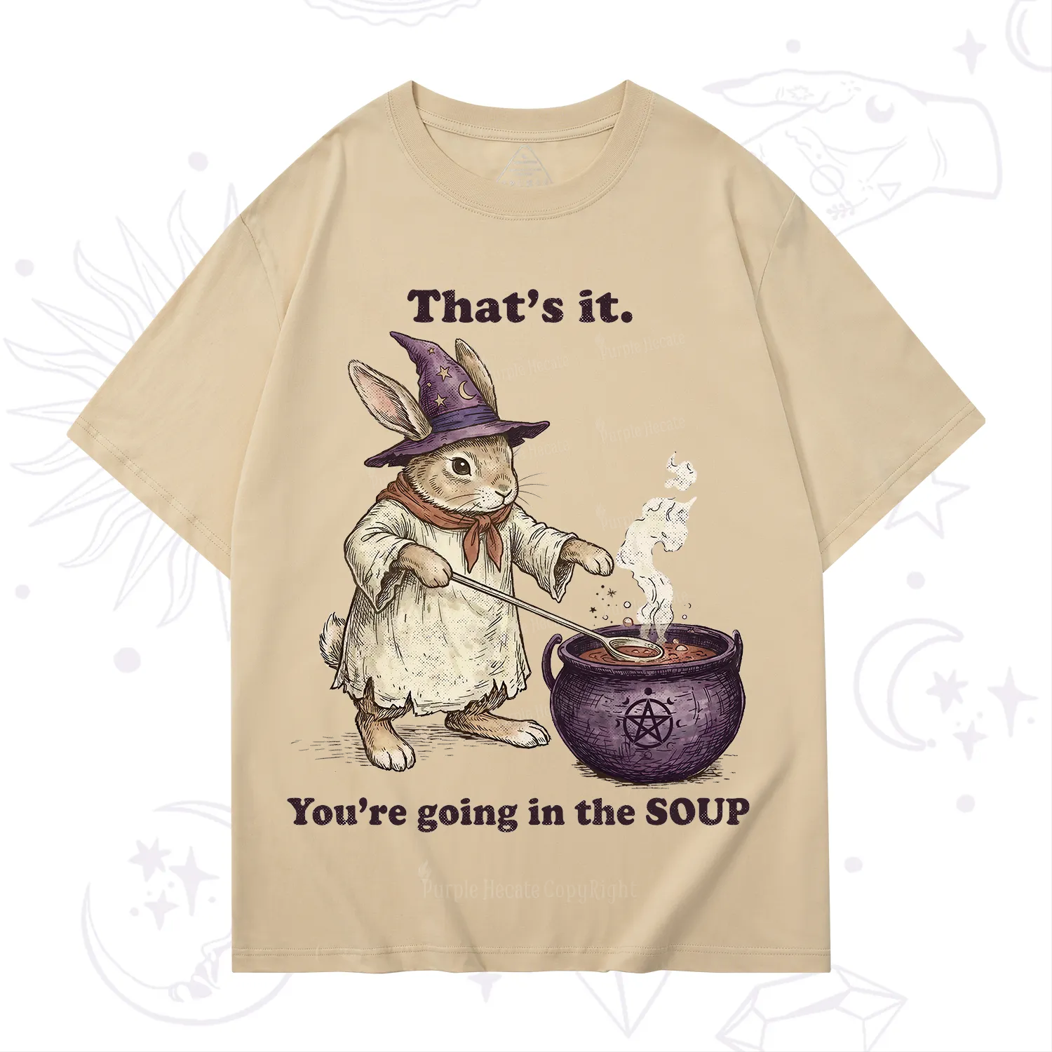 Purplehecate That's It You're Going in the Soup Witch Bunny T-Shirt