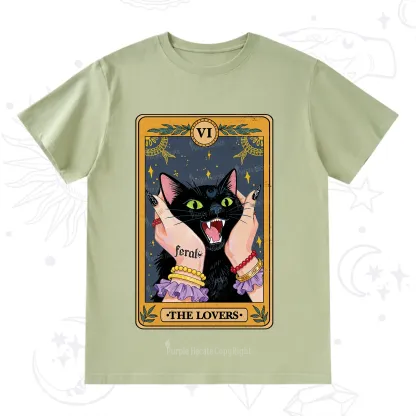 Purplehecate The Lovers Tarot Feral Cat T-Shirt