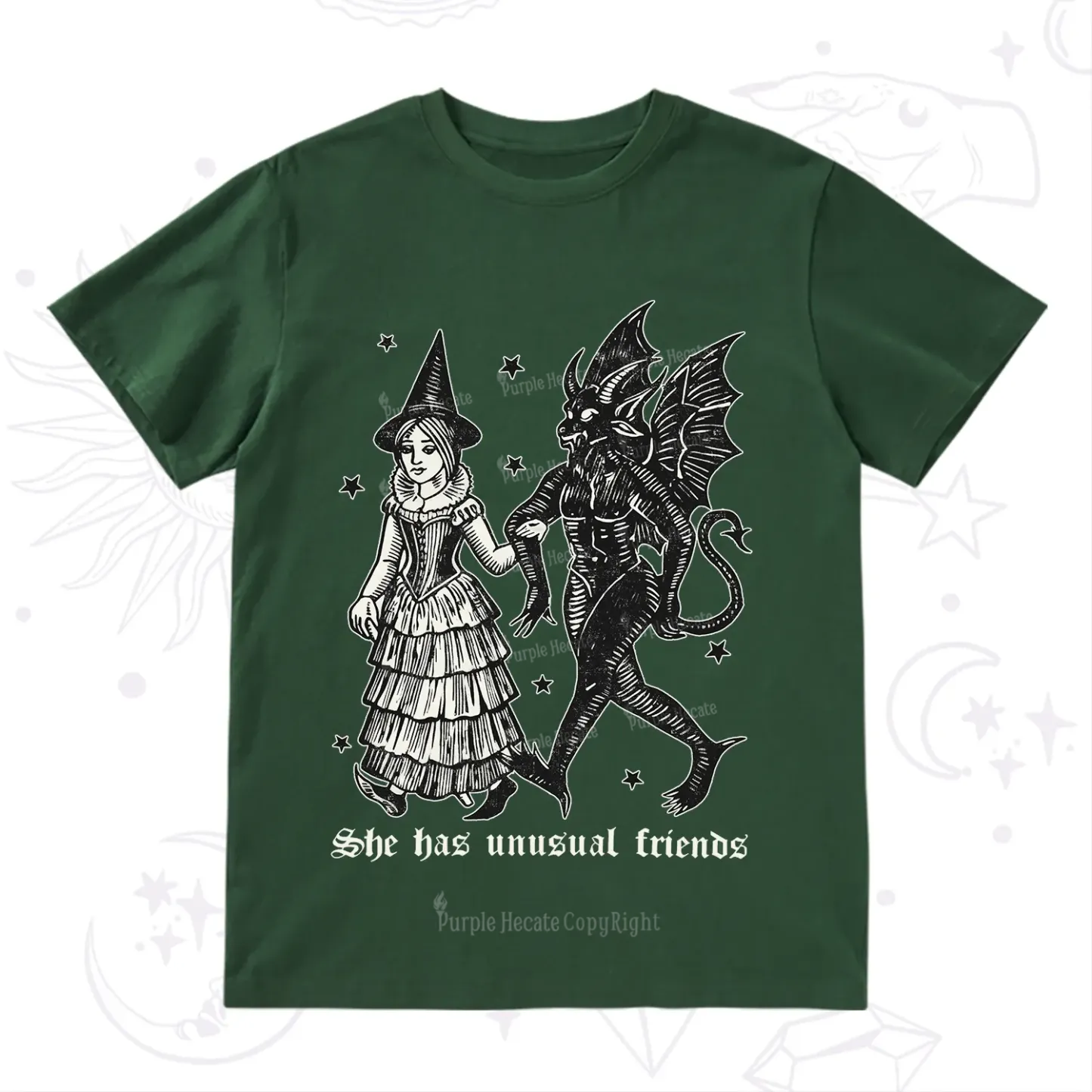 Purplehecate She Has Unusual Friends T-Shirt