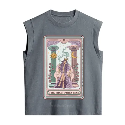 Purplehecate The High Priestess Tarot Card Vintage Washed Tank