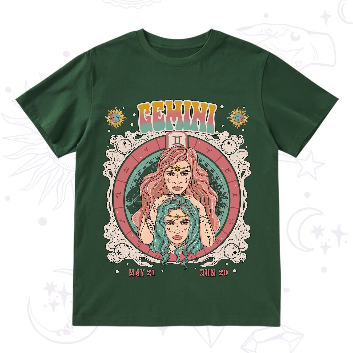 Purplehecate Gemini Cosmic Zodiac T-Shirt