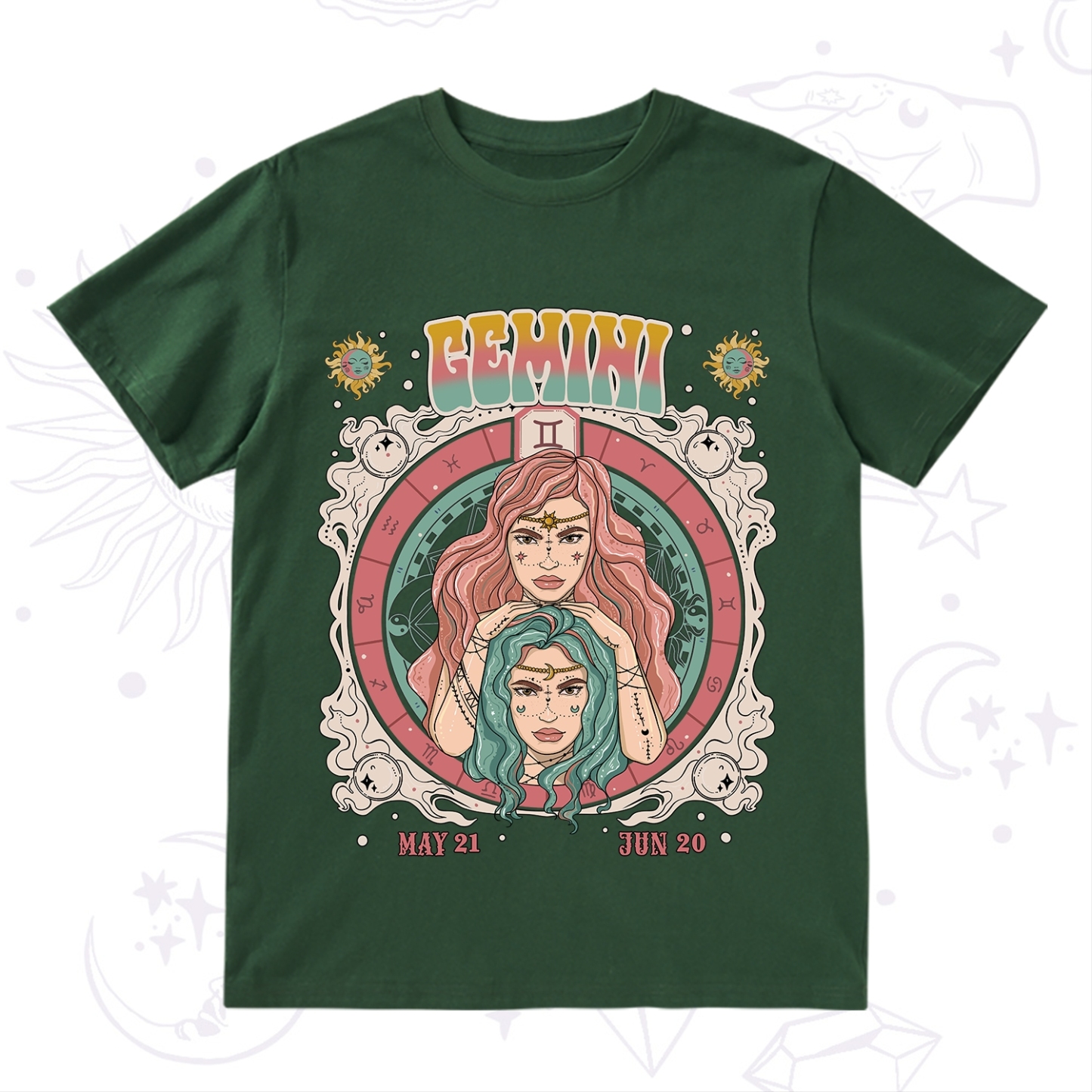 Purplehecate Gemini Cosmic Zodiac T-Shirt