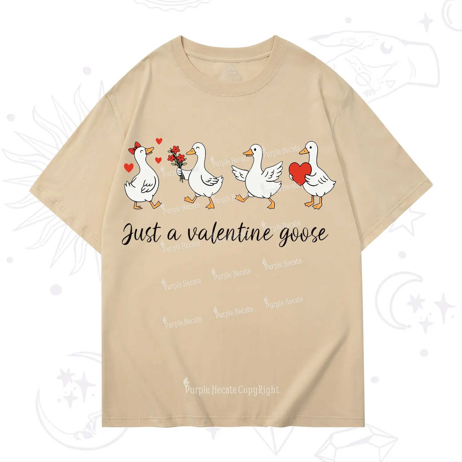 Purplehecate Just A Valentine Goose Valentine T-Shirt