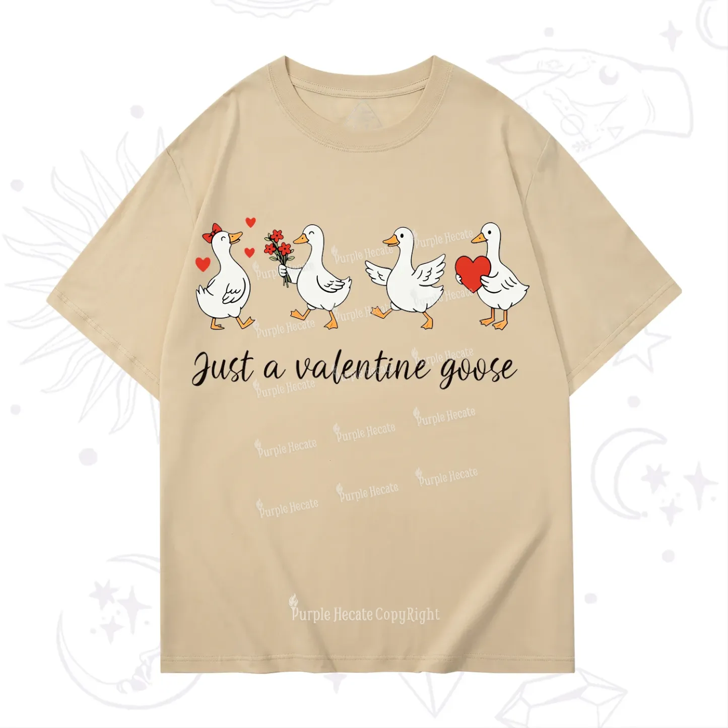 Purplehecate Just A Valentine Goose Valentine T-Shirt