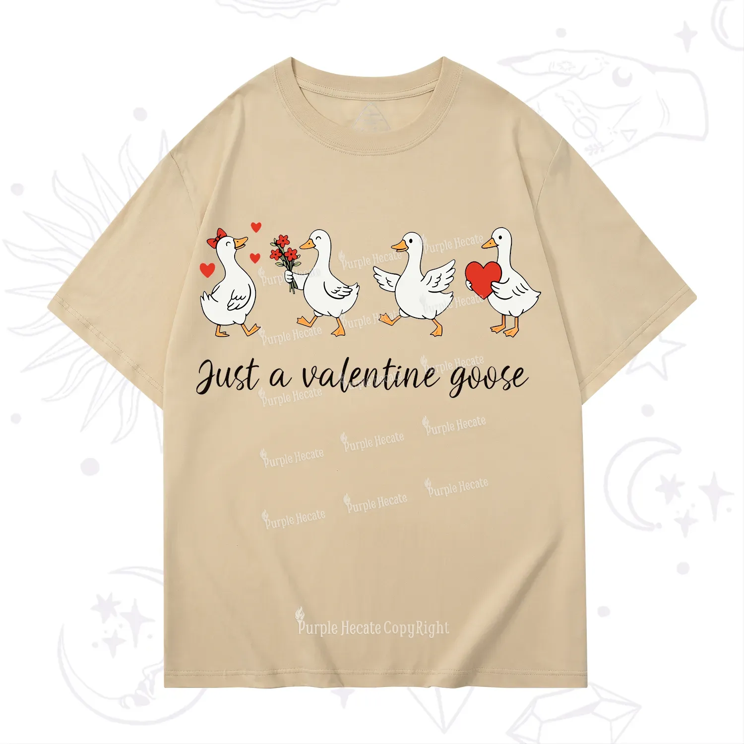 Purplehecate Just A Valentine Goose Valentine T-Shirt