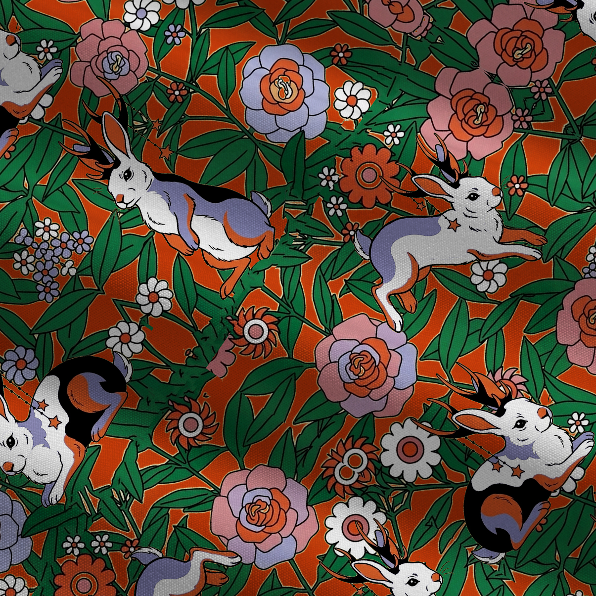 Purplehecate Mystic Blossom Bunny Garden Tie Shoulder Maxi Dress