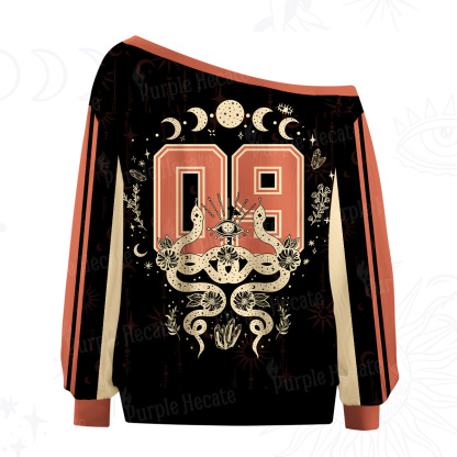 Purplehecate Lunar Serpent Alchemy Off The Shoulder Graphic Jersey