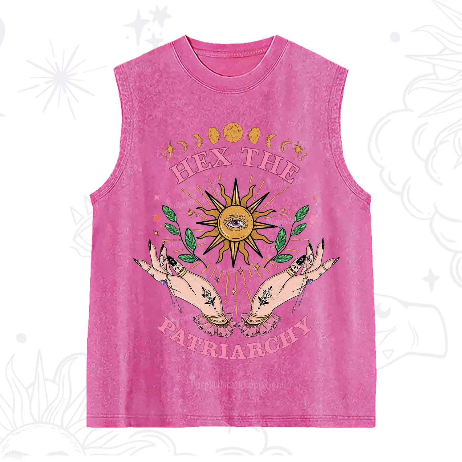Purplehecate Hex The Patriarchy Witchy Washed Tank
