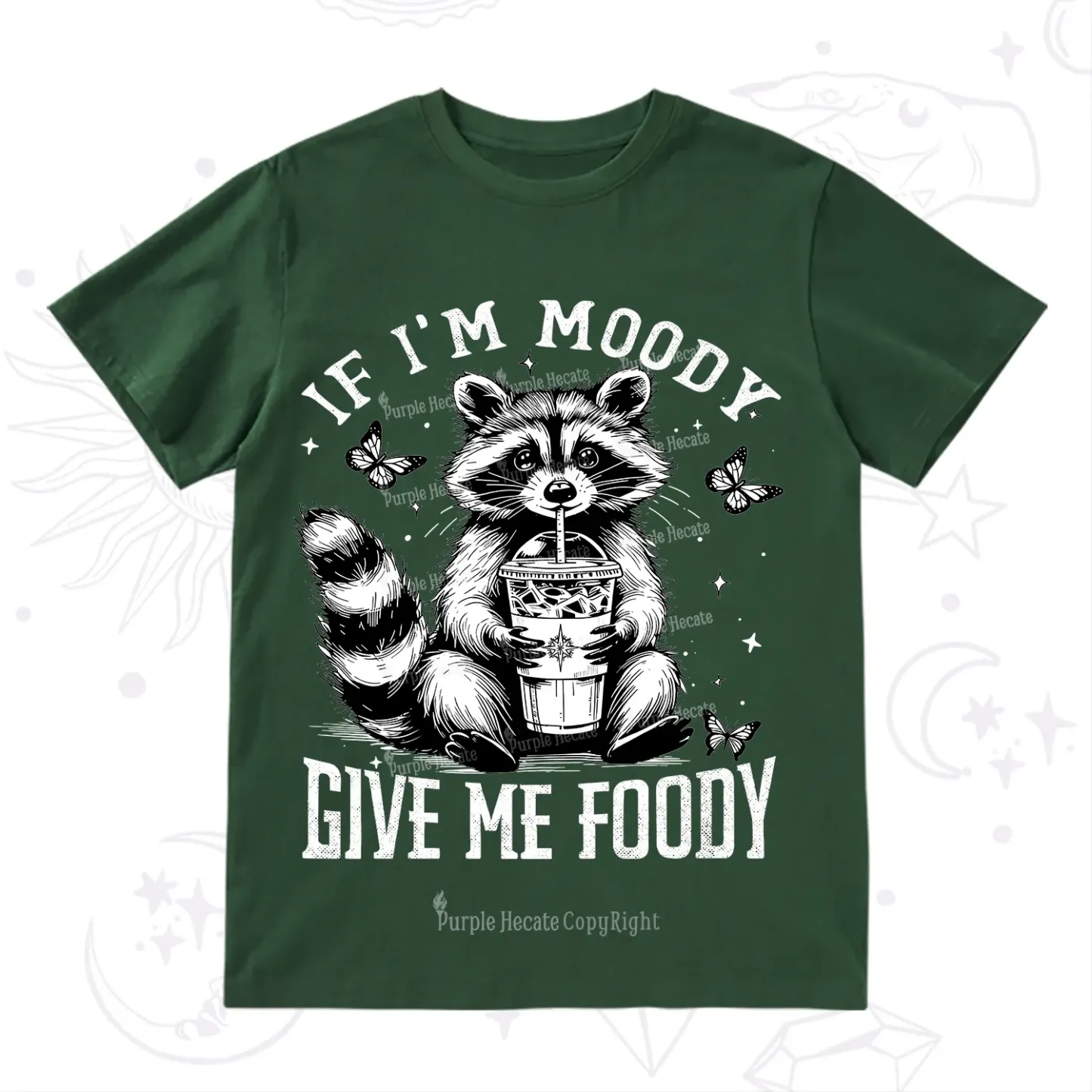 Purplehecate If I'm Moody Give Me Foody T-Shirt