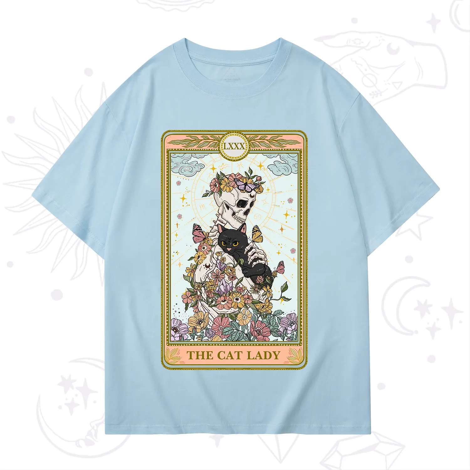 Purplehecate The Cat Lady Skeleton Tarot T-Shirt